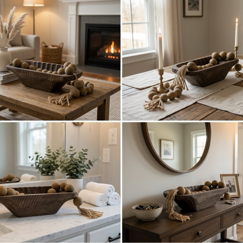 Kirklands large heavy Wooden Dough Bowl